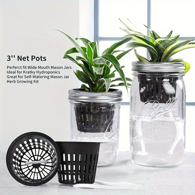 Net Pot 3 Inch - 12Pcs Plastic Hydroponic Net Pots 3