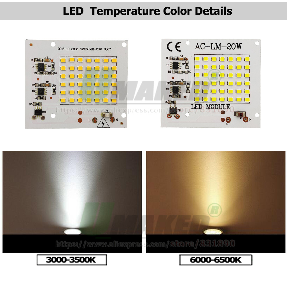 AC220V LED PCB 10W 20W 30W 50W - Flood Tray Table บทวิจารณ์และราคา