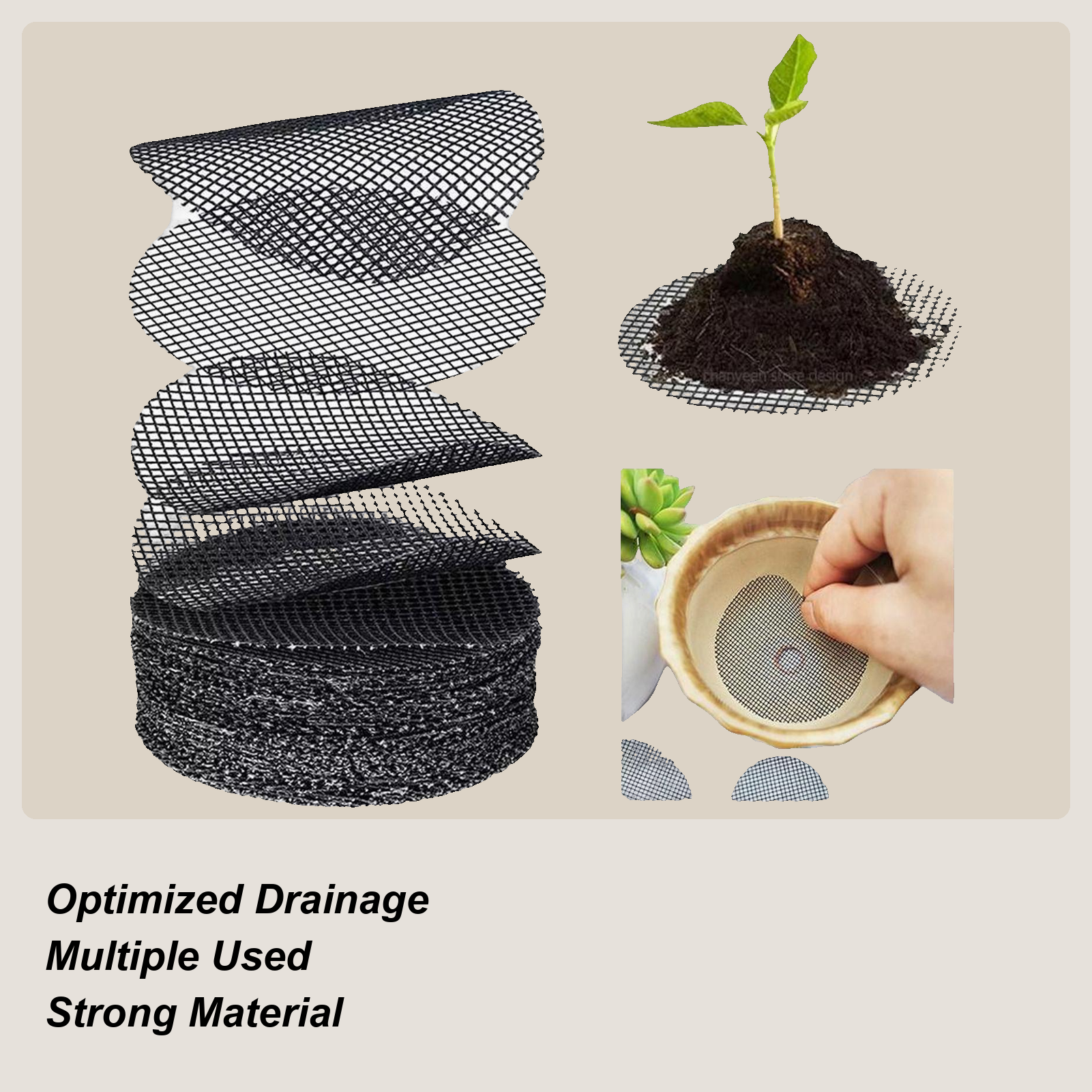 50-Piece Drainage Mesh Screen  - Net Pot 3 Inch บทวิจารณ์และราคา