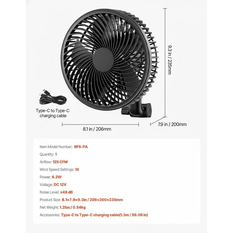 Plant Fan, Grow Tent Clip On F - Oscillating Fan Clip บทวิจารณ์และราคา