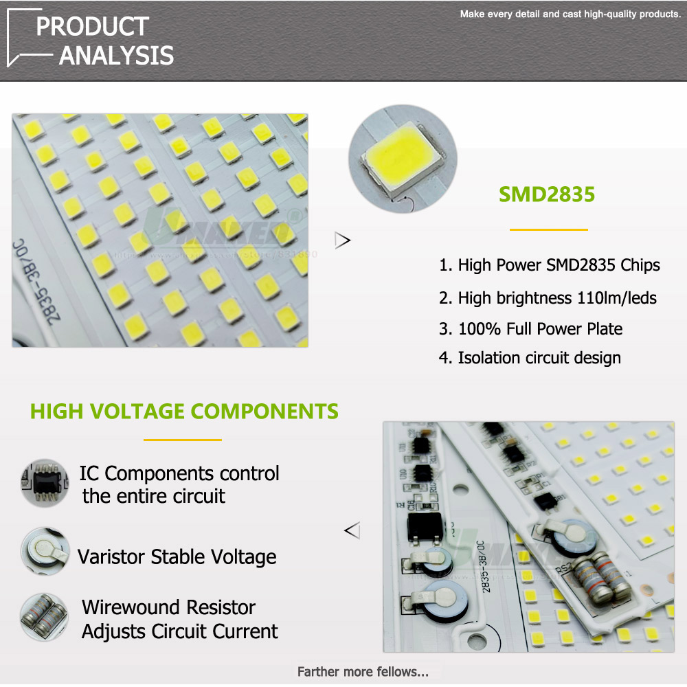 AC220V IC Drive LED PCB Floodl - Flood Tray Table บทวิจารณ์และราคา